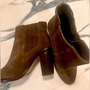 Joie olive/brown suede bootie